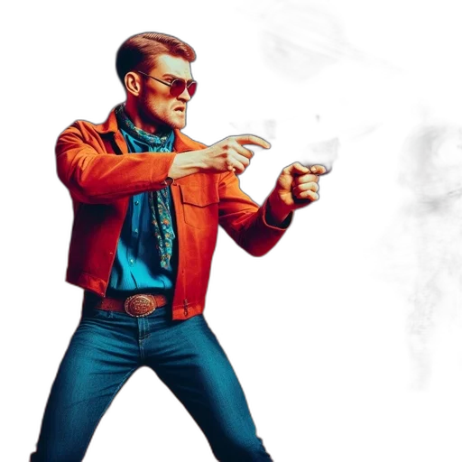 jacket, weapon, concept art, comic book art transparent PNG cut-out
