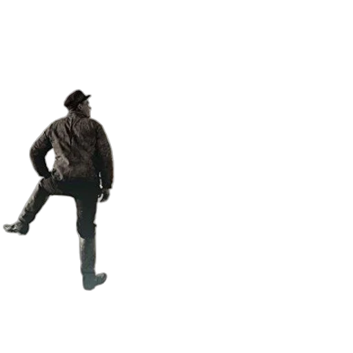 jacket, hat, staff, robot transparent PNG cut-out