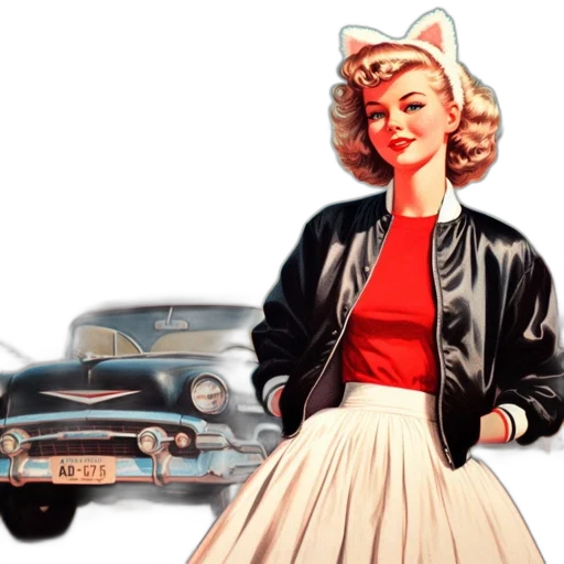car, jacket, dress, hat transparent PNG cut-out