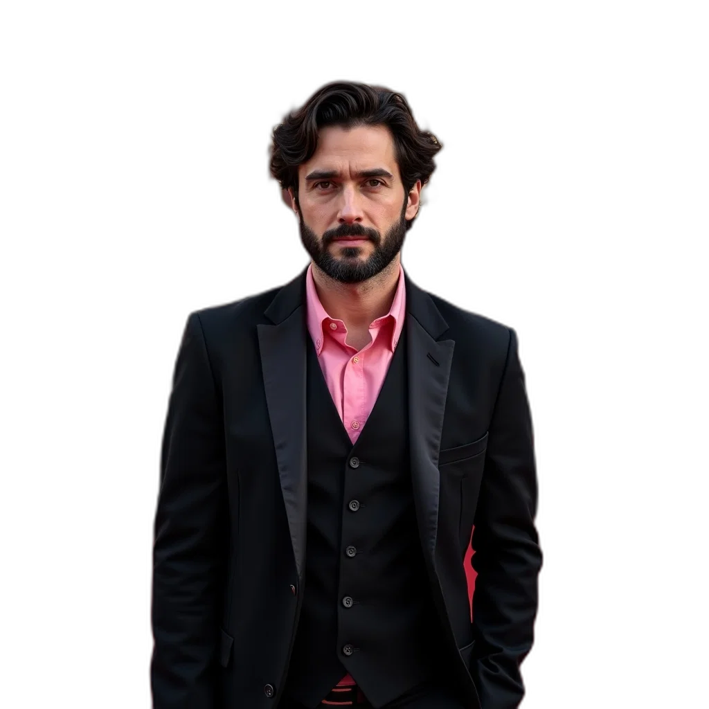 jacket, staff, face, red transparent PNG cut-out