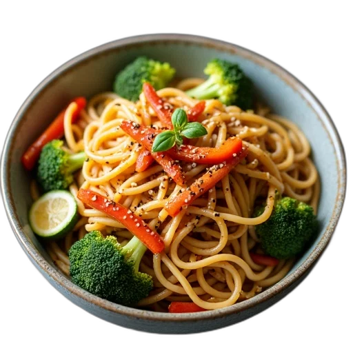 food, photorealistic, bowl, noodles transparent PNG cut-out