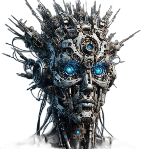 robot, face, cyberpunk, concept art transparent PNG cut-out