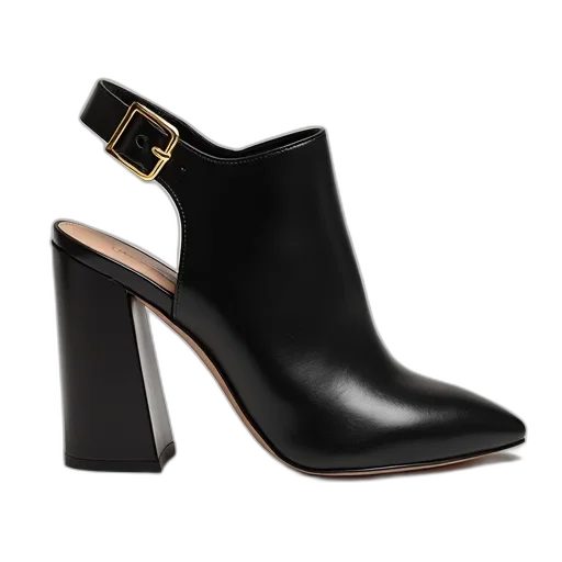 shoes, black, leather, sandal transparent PNG cut-out