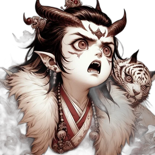 face, dragon, staff, creature transparent PNG cut-out