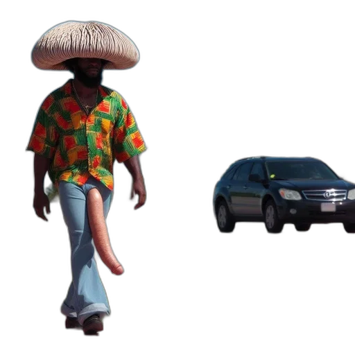 car, hat, umbrella, concept art transparent PNG cut-out