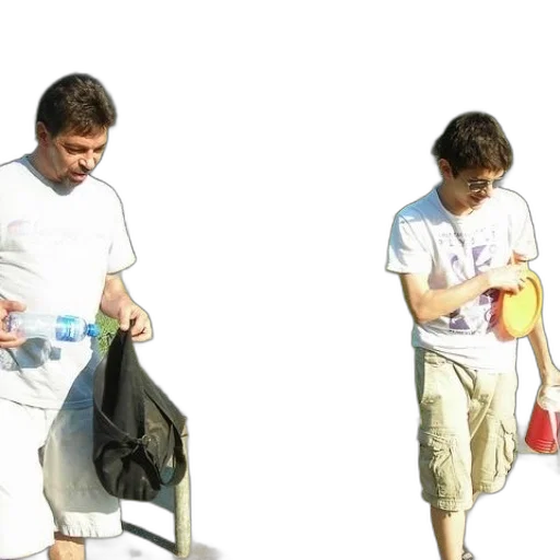 bottle, two, men, play transparent PNG cut-out
