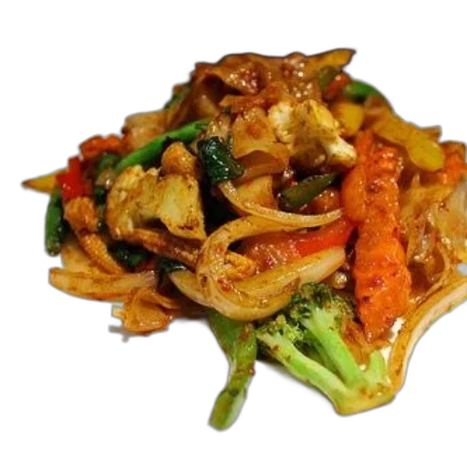 food, photorealistic, plate, stir-fried transparent PNG cut-out