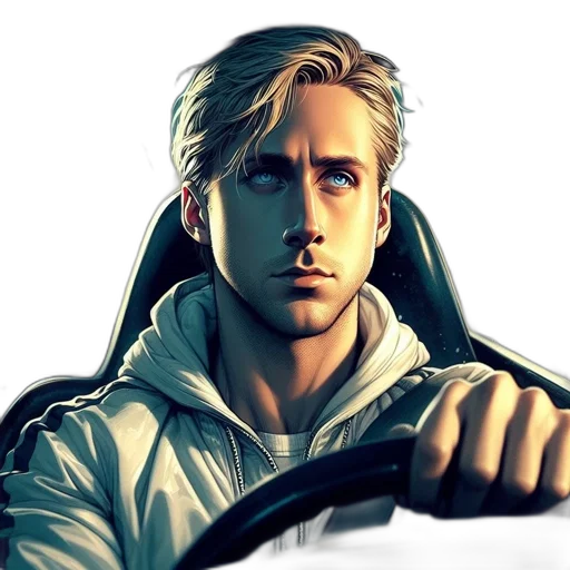 car, jacket, face, weapon transparent PNG cut-out
