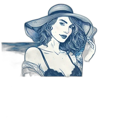 hat, dress, face, cartoon transparent PNG cut-out