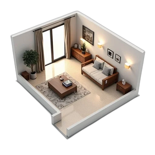 furniture, 3d render, photorealistic, concept art transparent PNG cut-out