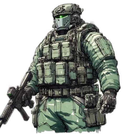 weapon, staff, robot, jacket transparent PNG cut-out