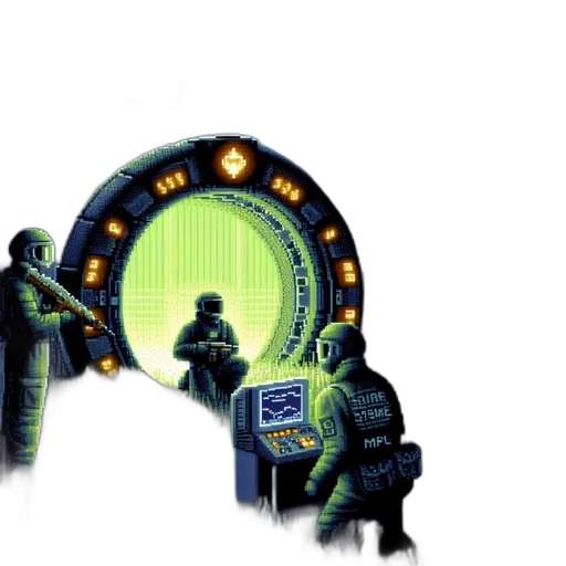 robot, cyberpunk, concept art, pixel art transparent PNG cut-out