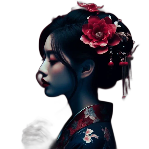 face, mask, flower, dress transparent PNG cut-out