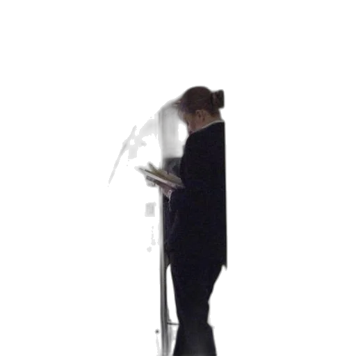 staff, umbrella, jacket, robot transparent PNG cut-out