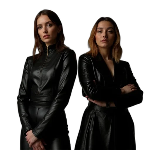 jacket, staff, dark, two transparent PNG cut-out