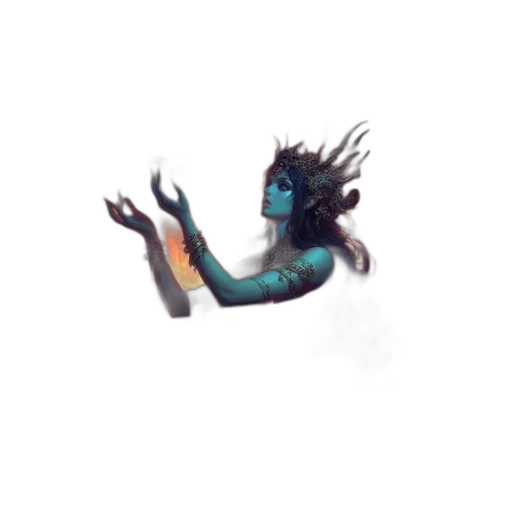 creature, dragon, staff, hair transparent PNG cut-out