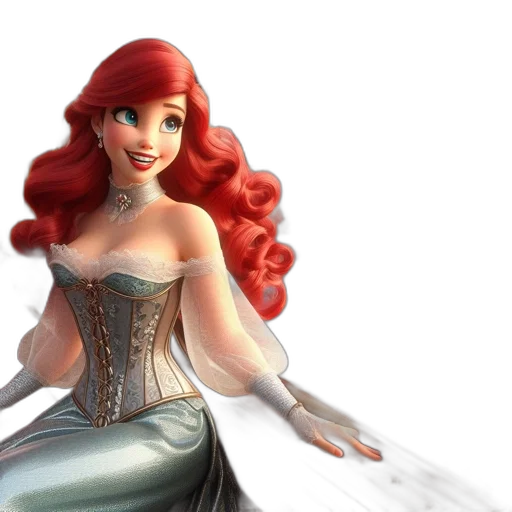 dress, crown, 3d render, fantasy art transparent PNG cut-out