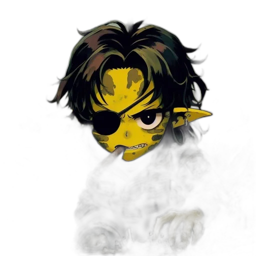 mask, dragon, creature, staff transparent PNG cut-out