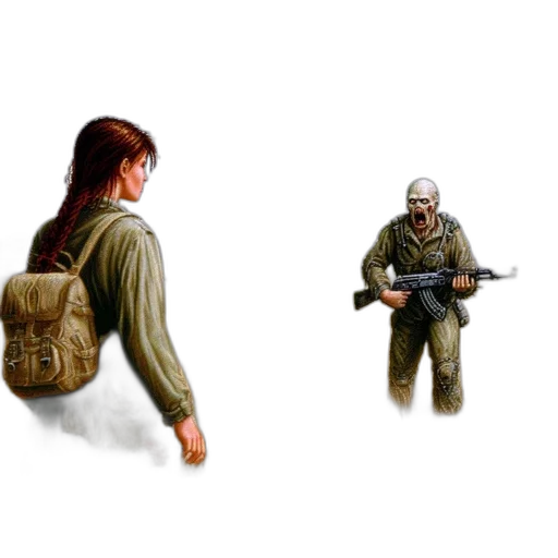 jacket, weapon, concept art, pixel art transparent PNG cut-out