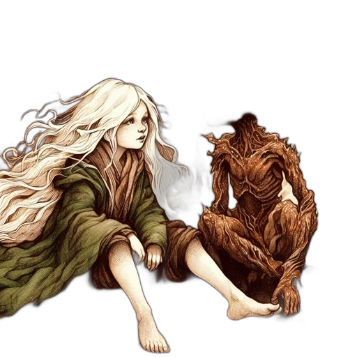 creature, hair, dragon, fantasy art transparent PNG cut-out