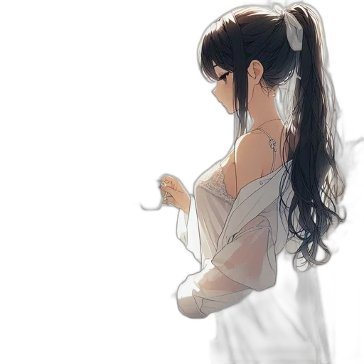 dress, hair, staff, face transparent PNG cut-out