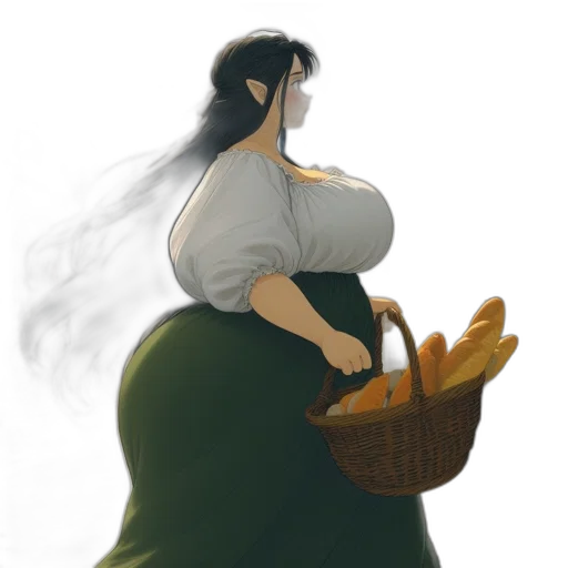 dress, food, dragon, staff transparent PNG cut-out