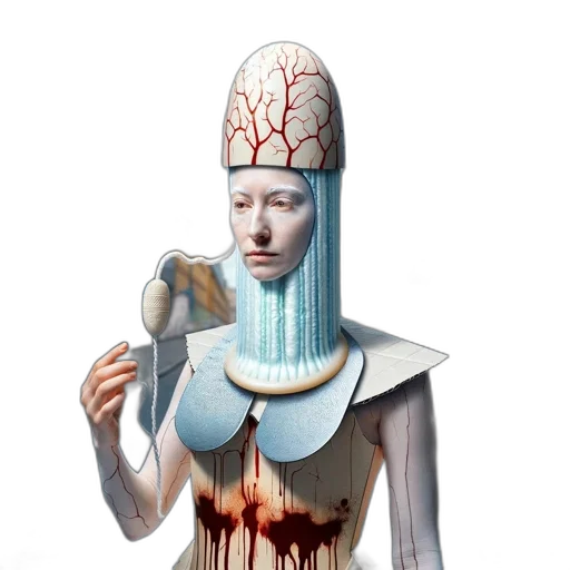 robot, crown, face, staff transparent PNG cut-out