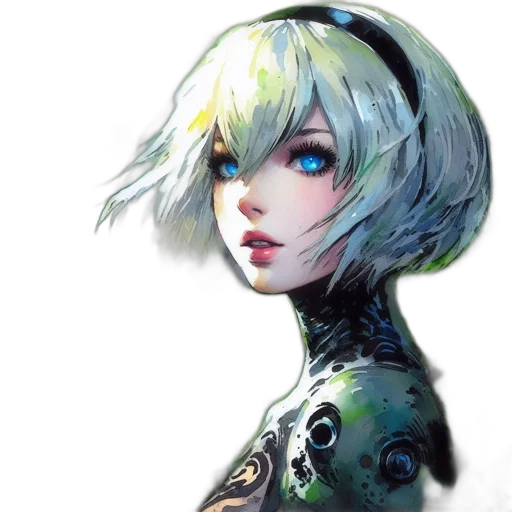 robot, face, dress, concept art transparent PNG cut-out
