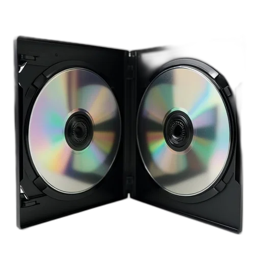 3d render, black, dvd, case transparent PNG cut-out