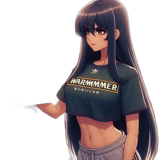 dress, weapon, staff, hair transparent PNG cut-out