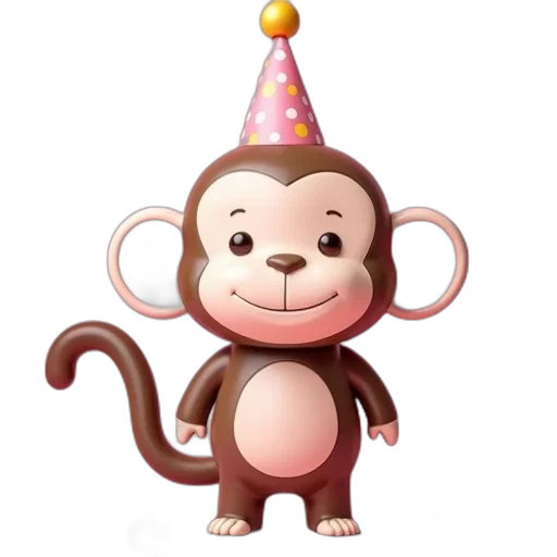 staff, 3d render, pink, monkey transparent PNG cut-out