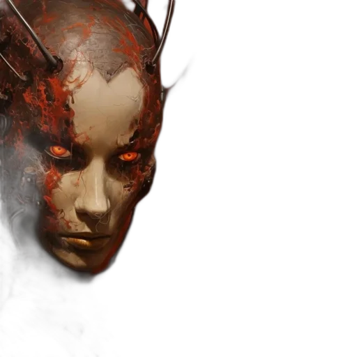mask, face, concept art, cyberpunk transparent PNG cut-out