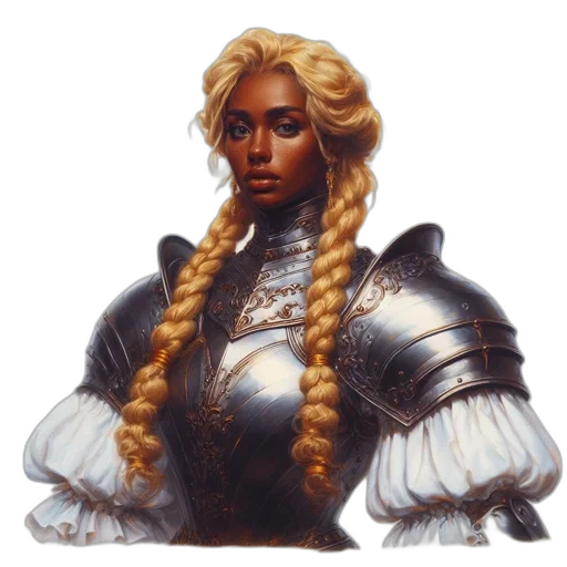 crown, hair, sword, fantasy art transparent PNG cut-out