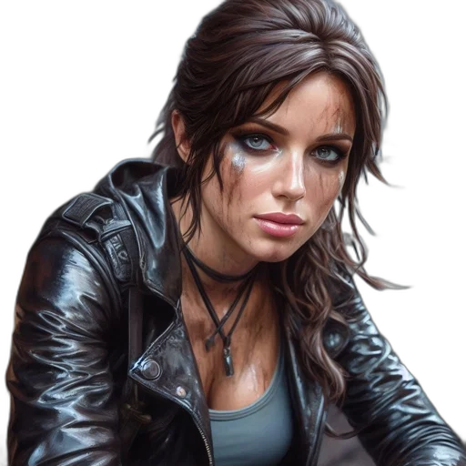 jacket, face, photorealistic, comic book art transparent PNG cut-out