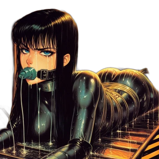 robot, mask, cyberpunk, comic book art transparent PNG cut-out