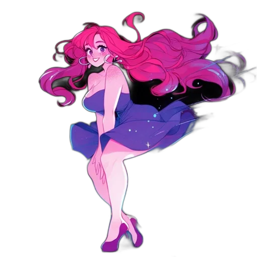 dress, creature, hair, crown transparent PNG cut-out
