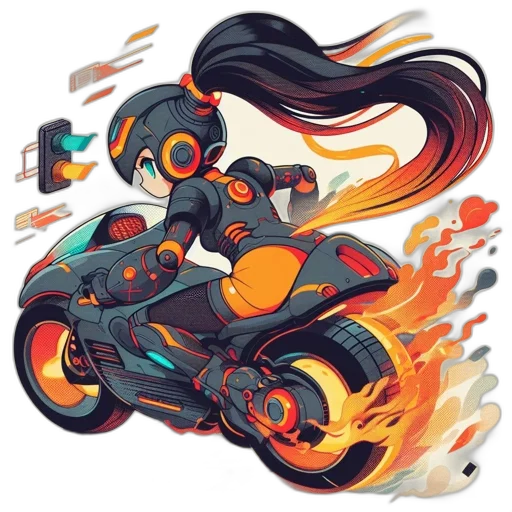 robot, concept art, comic book art, cyberpunk transparent PNG cut-out