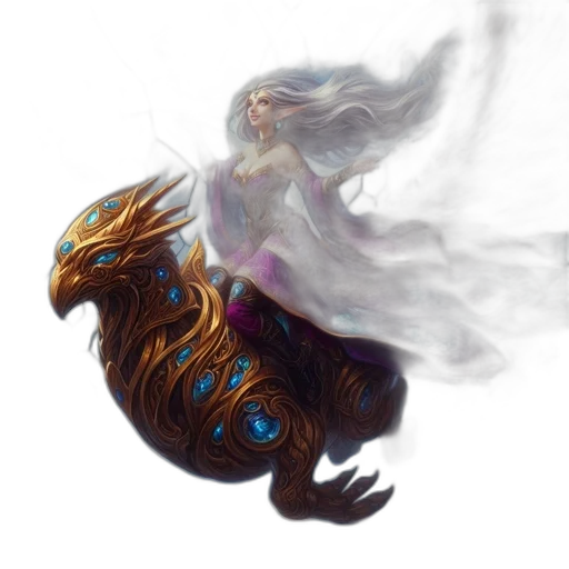 dragon, mask, creature, staff transparent PNG cut-out