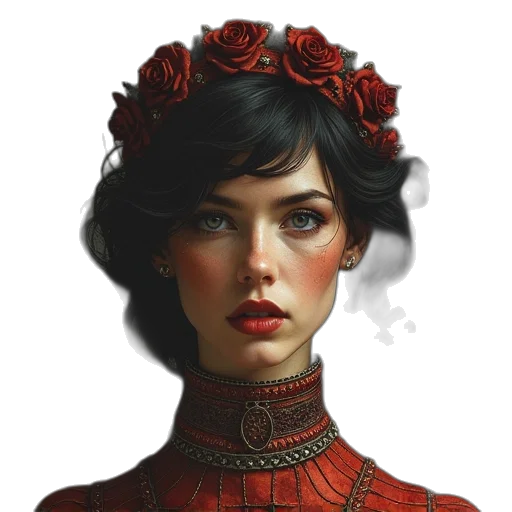 face, dress, crown, jewelry transparent PNG cut-out
