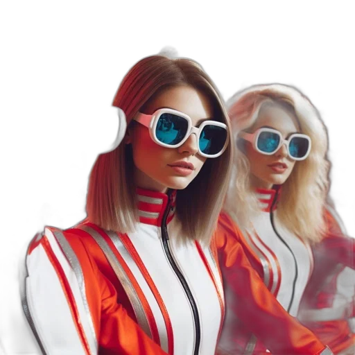 jacket, hair, 3d render, vaporwave transparent PNG cut-out