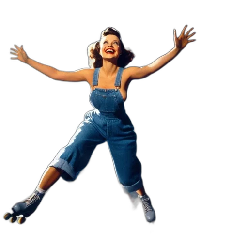 concept art, woman, blue, jumpsuit transparent PNG cut-out