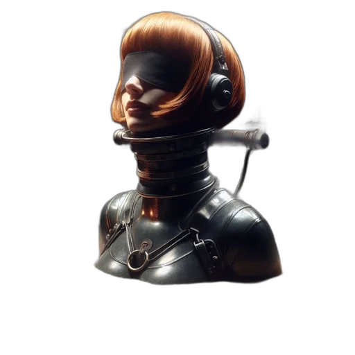 robot, hair, staff, face transparent PNG cut-out