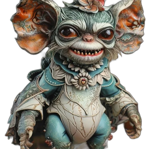dragon, creature, mask, staff transparent PNG cut-out