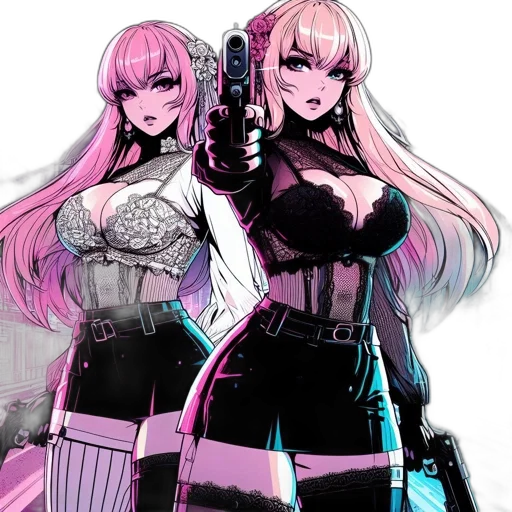 weapon, cyberpunk, comic book art, concept art transparent PNG cut-out