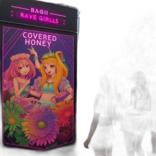 umbrella, vaporwave, concept art, anime transparent PNG cut-out