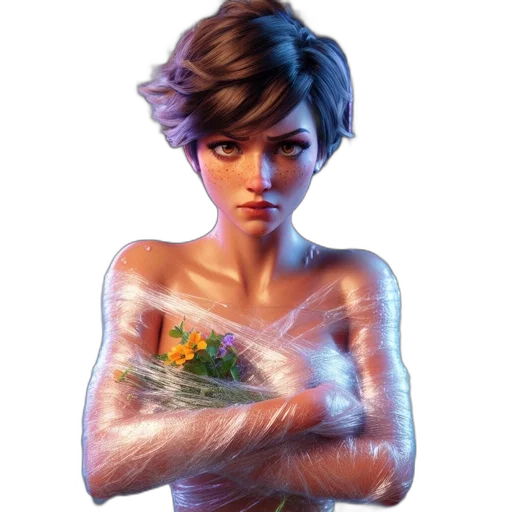 dress, jewelry, face, flower transparent PNG cut-out