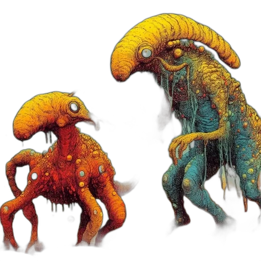 creature, concept art, fantasy art, 3d render transparent PNG cut-out
