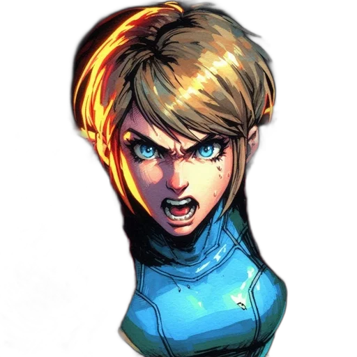 face, comic book art, concept art, pixel art transparent PNG cut-out