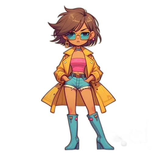 jacket, dress, robot, staff transparent PNG cut-out