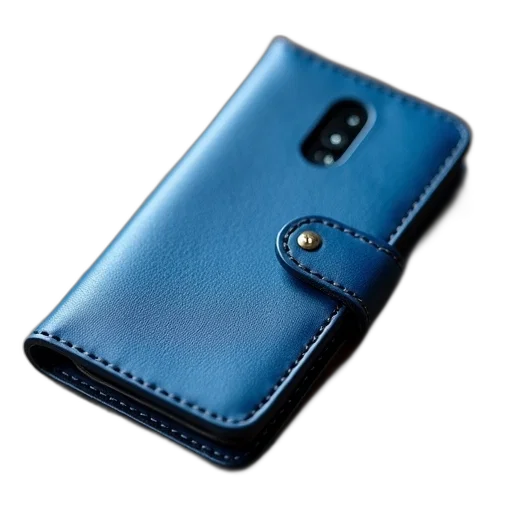 blue, nokia, leather, wallet transparent PNG cut-out